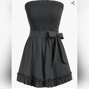 Zexxy Gray Ruffle Romper in XL